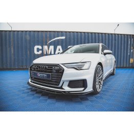 Накладка сплиттер на передний бампер на Audi A6 C8 S-Line / S6 C8